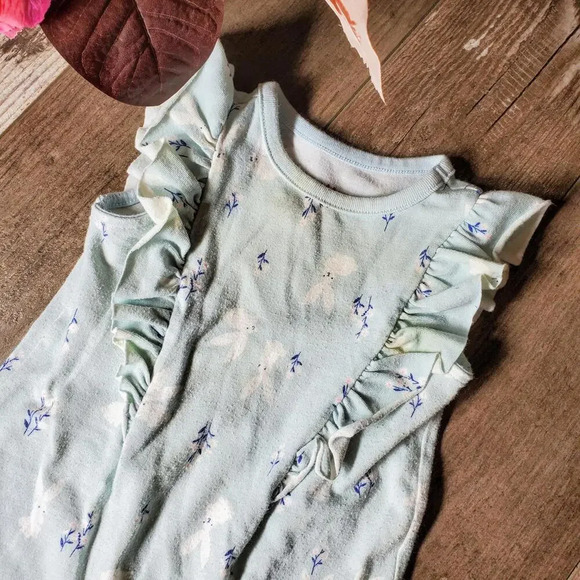 Baby Cat & Jack Baby Blue and White Rabbit Jumpsuit Romper Size 3-6M - Picture 7 of 9